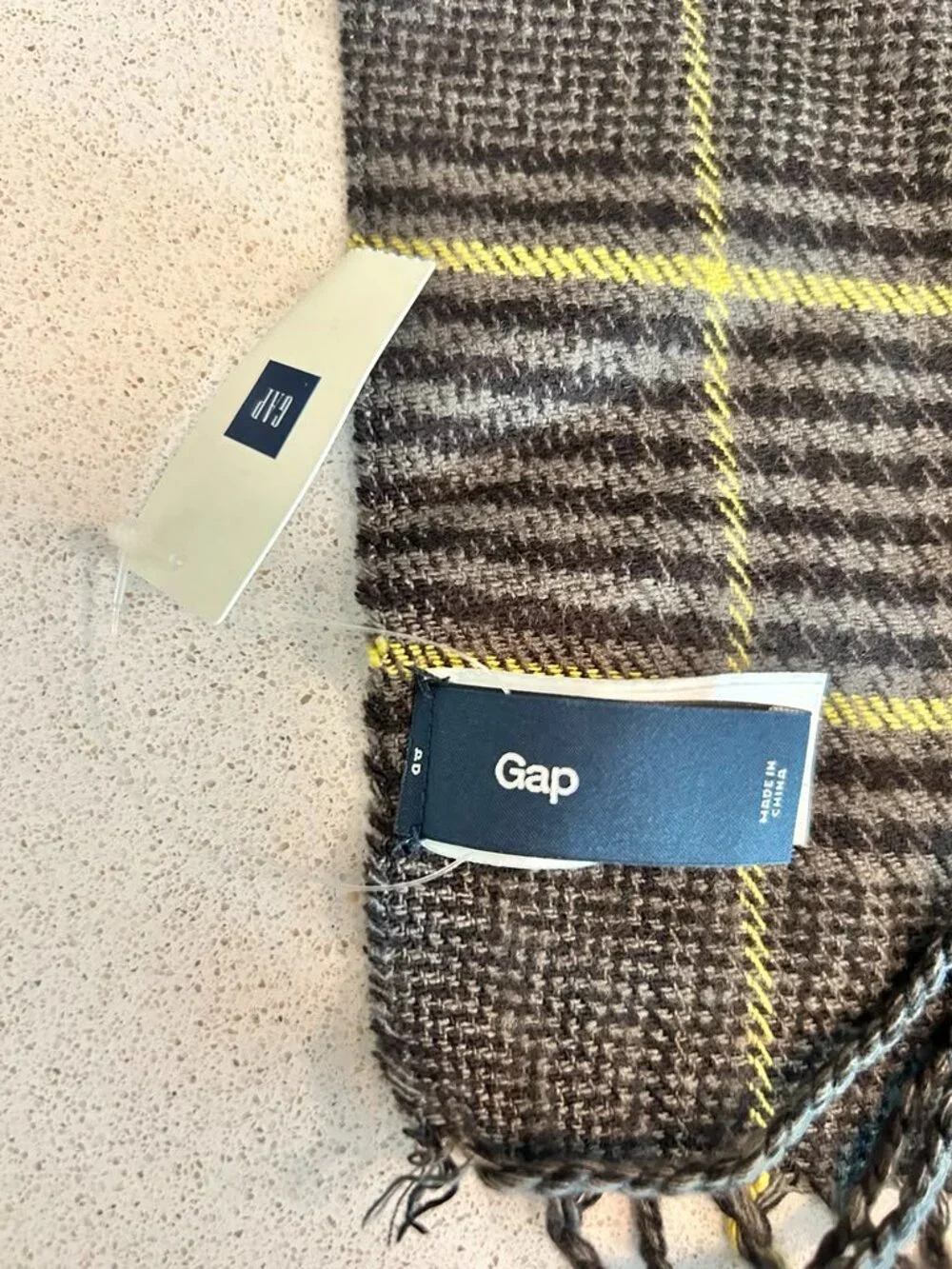 GAP Plaid Tartan Scarf – Brown Black Olive Gold – 100% Acrylic – NWT